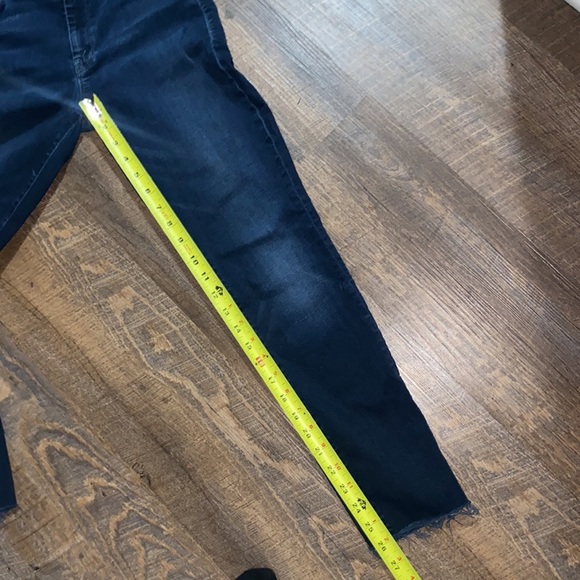 MOTHER HIGH WAISTED LOOKER ANKLE FRAY IN LAST CALL DARK WASH HI RISE STRETCH DNM - Picture 15 of 16